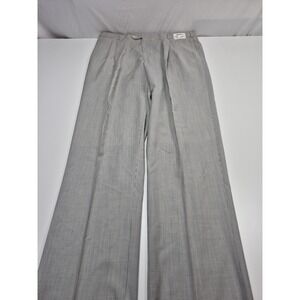 VTG Earl Dress Wool Pants Men's 43x36 Gray Stripe Pleated Unhemmed NWT